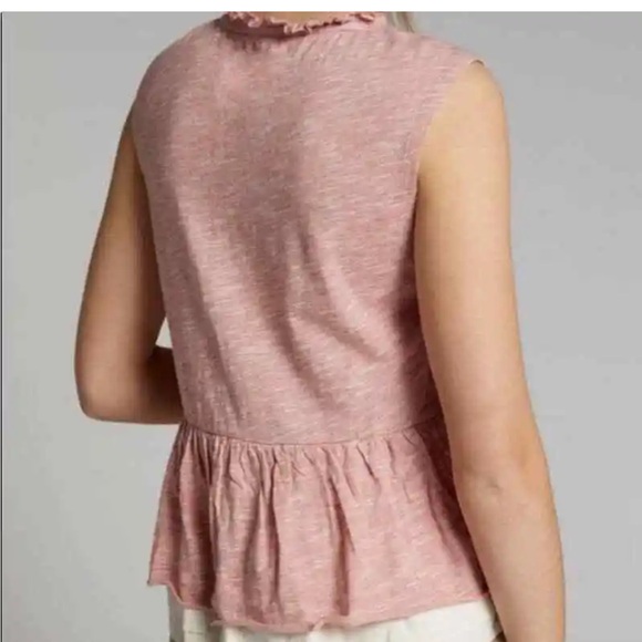 Pilcro and the Letterpress Pink Ruffle Tank Top - Picture 3 of 15
